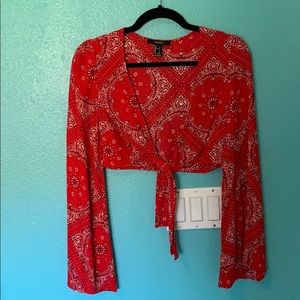 Cropped paisley top